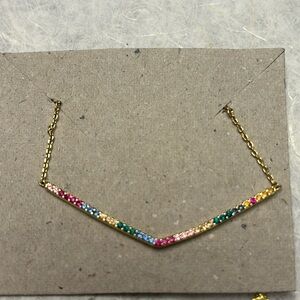 Rhode & Co. Chevron Multi Gemstone Necklace